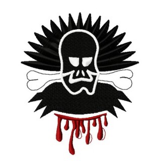 Bloody skull embroidery design - Embroidery Design