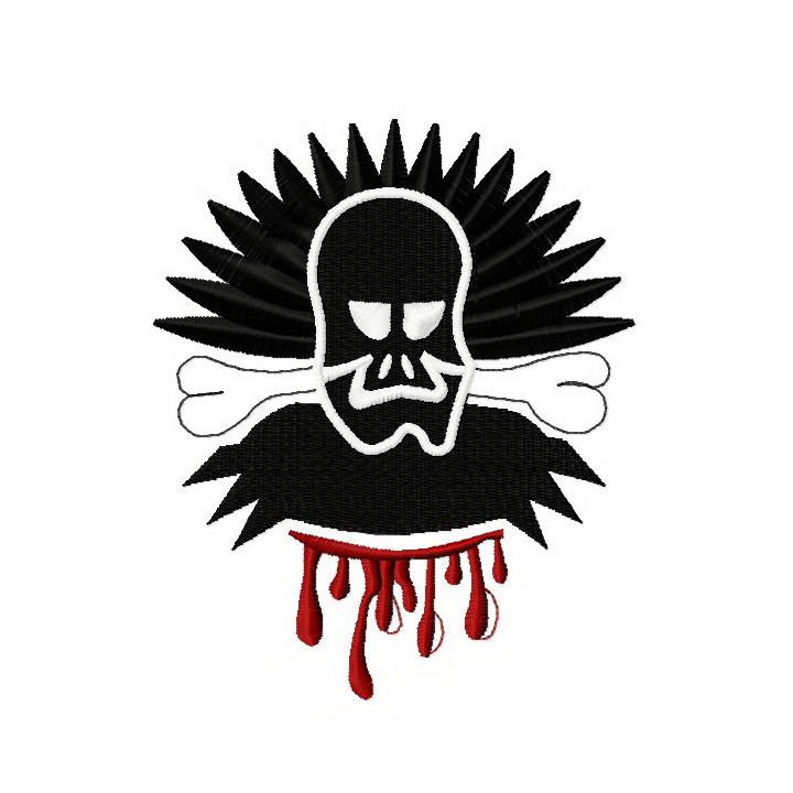 Bloody skull embroidery design - Embroidery Design