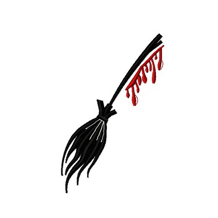 Bloody broom embroidery design - Embroidery Design