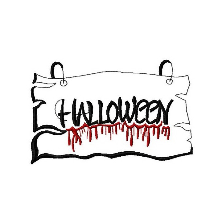 Bloody Halloween sign embroidery design - Embroidery Design