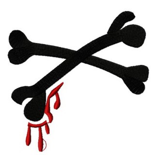 Bloody crossed bones embroidery design - Embroidery Design