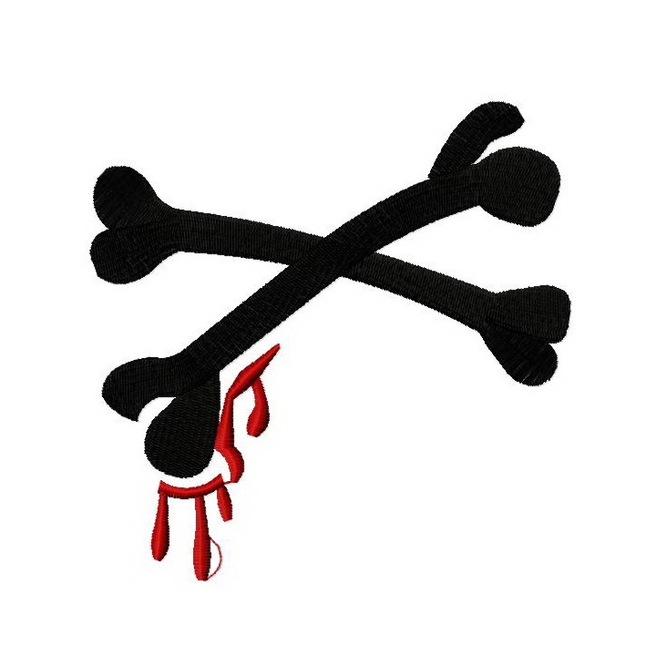 Bloody crossed bones embroidery design - Embroidery Design