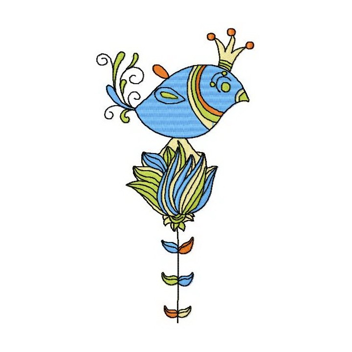 Royal bird embroidery design - Embroidery Design