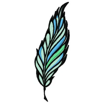 Feather 13 embroidery design showcasing intricate details, ideal for adding elegance to apparel and home decor items.