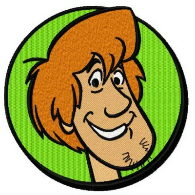 Shaggy Rogers embroidery design featuring the beloved character from Scooby Doo, perfect for whimsical projects.