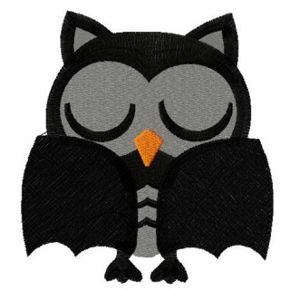 Owl in bat costume 2 embroidery design - Embroidery Design