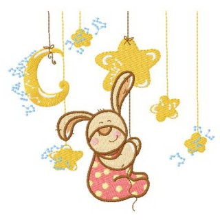 Naughty bunny embroidery design - Embroidery Design