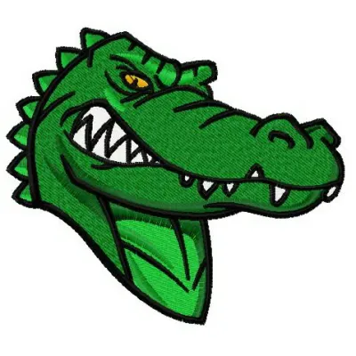 Preview of Crocodile 3 embroidery design showcasing a detailed stitched motif of an African crocodile.
