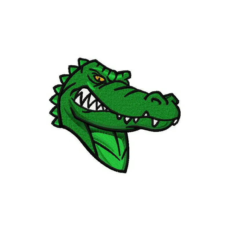 Preview of Crocodile 3 embroidery design showcasing a detailed stitched motif of an African crocodile.
