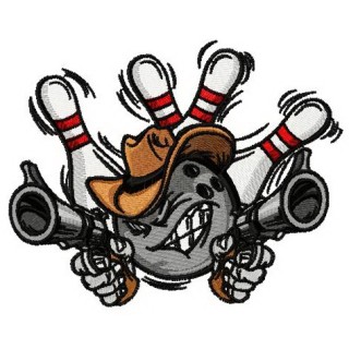 Wild West bowling embroidery design - Embroidery Design