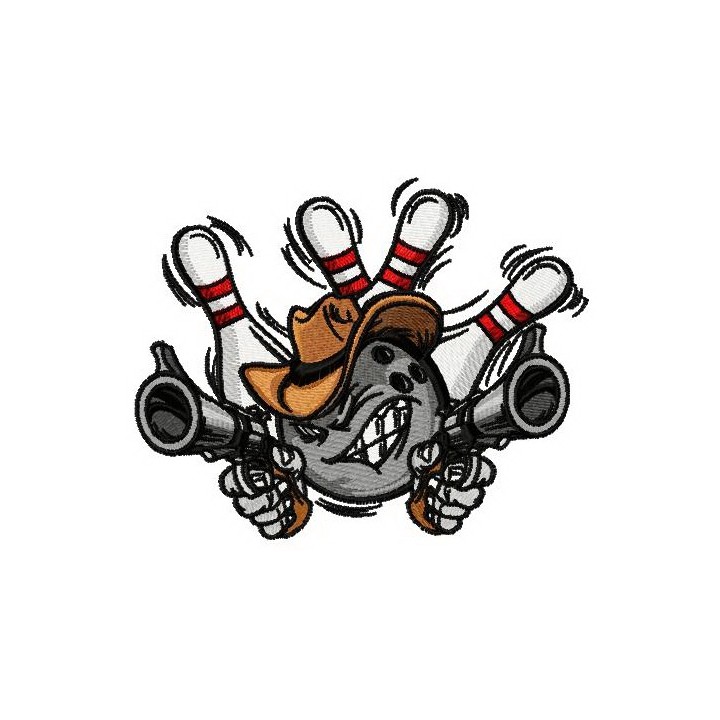 Wild West bowling embroidery design - Embroidery Design