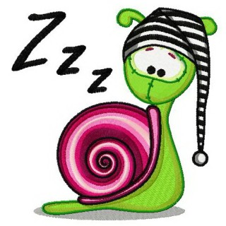 Snail in striped hat embroidery design - Embroidery Design