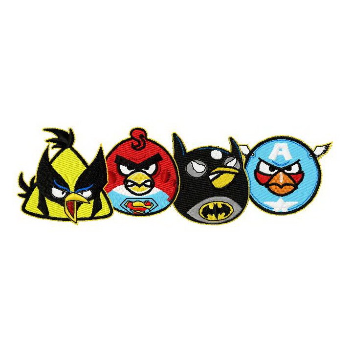 Superheroes angry birds embroidery design - Embroidery Design