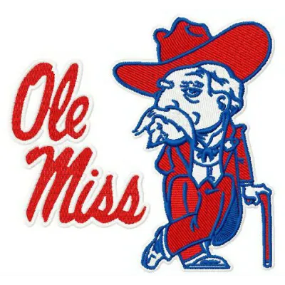 Ole Miss Rebels logo 3 embroidery design featuring the iconic emblem for stitching on apparel and accessories.