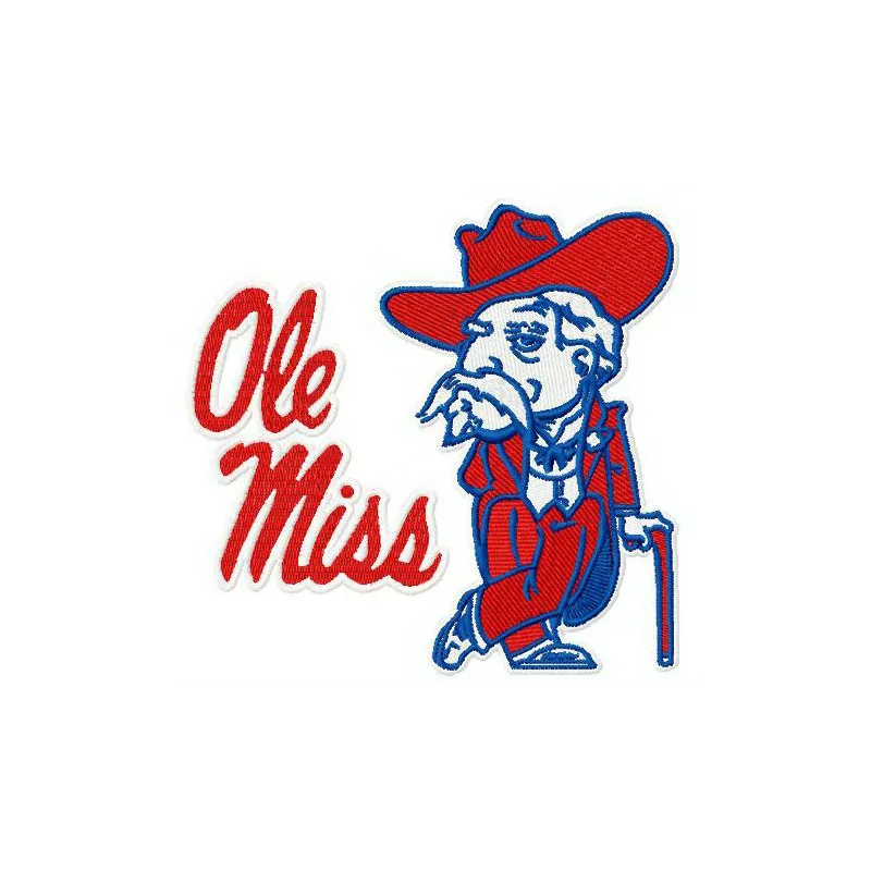 Ole Miss Rebels logo 3 embroidery design featuring the iconic emblem for stitching on apparel and accessories.
