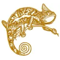 Chameleon 2 embroidery design showcasing a vibrant reptile motif, perfect for stitching on apparel and accessories.