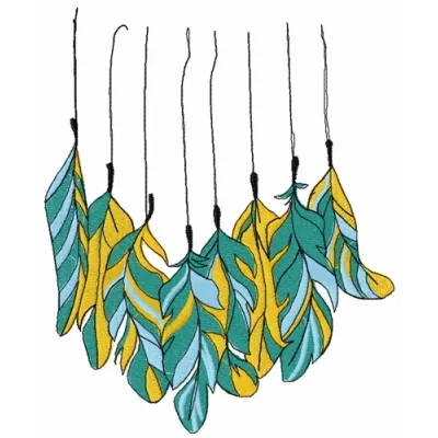 Preview of Feathers 3 embroidery design featuring intricate feather motifs for creative stitching projects.