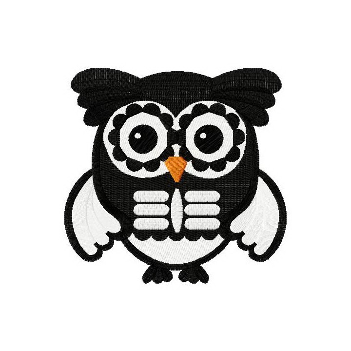 Owl in skeleton costume embroidery design - Embroidery Design