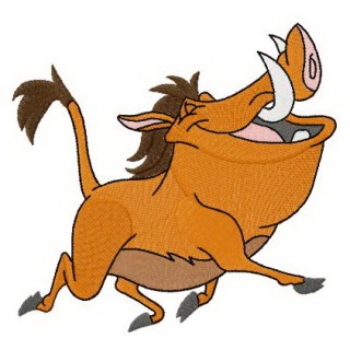 Pumba running embroidery design - Embroidery Design