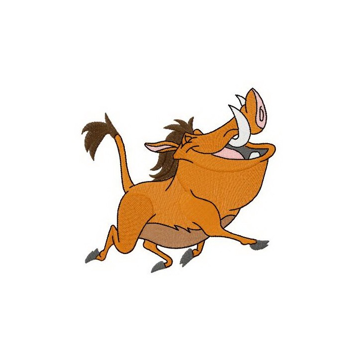 Pumba running embroidery design - Embroidery Design