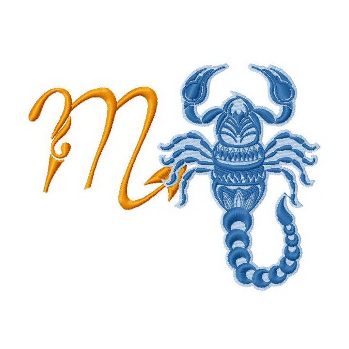 Zodiac sign Scorpio 4 embroidery design - Embroidery Design