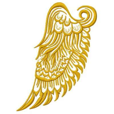 Wing 2 embroidery design showcasing intricate feather details, ideal for adding elegance to garments and accessories.
