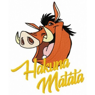 Smiling Pumba embroidery design - Embroidery Design