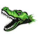 Crocodile 5 embroidery design showcasing an intricate stitched motif of an African crocodile, ideal for various projects.