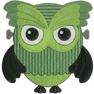 Owl in zombie costume embroidery design - Embroidery Design