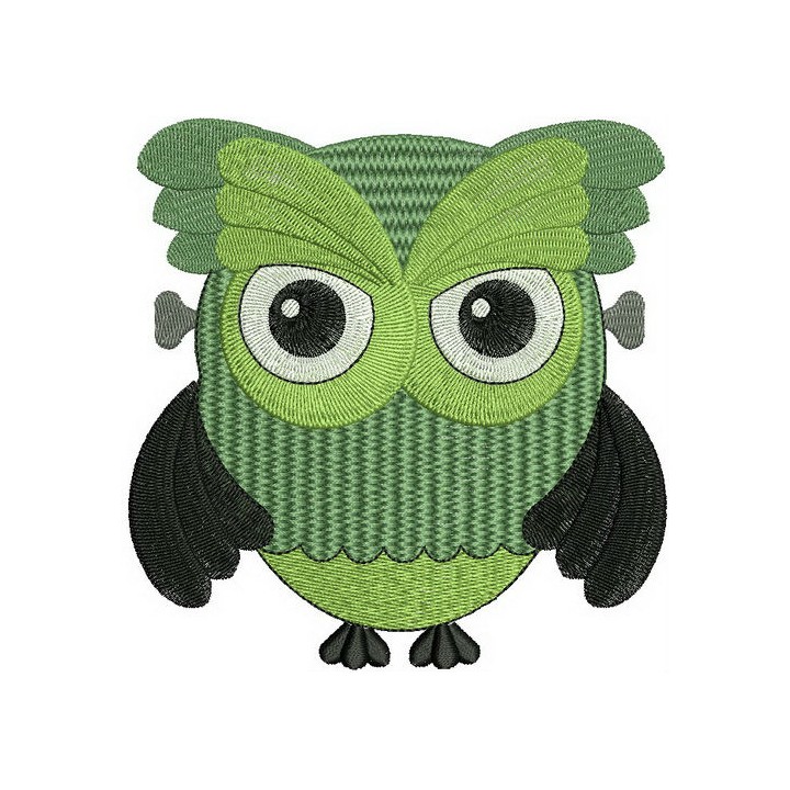 Owl in zombie costume embroidery design - Embroidery Design