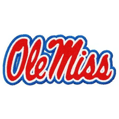 Ole Miss Rebels alternative logo embroidery design preview showcasing intricate stitching for apparel and accessories.