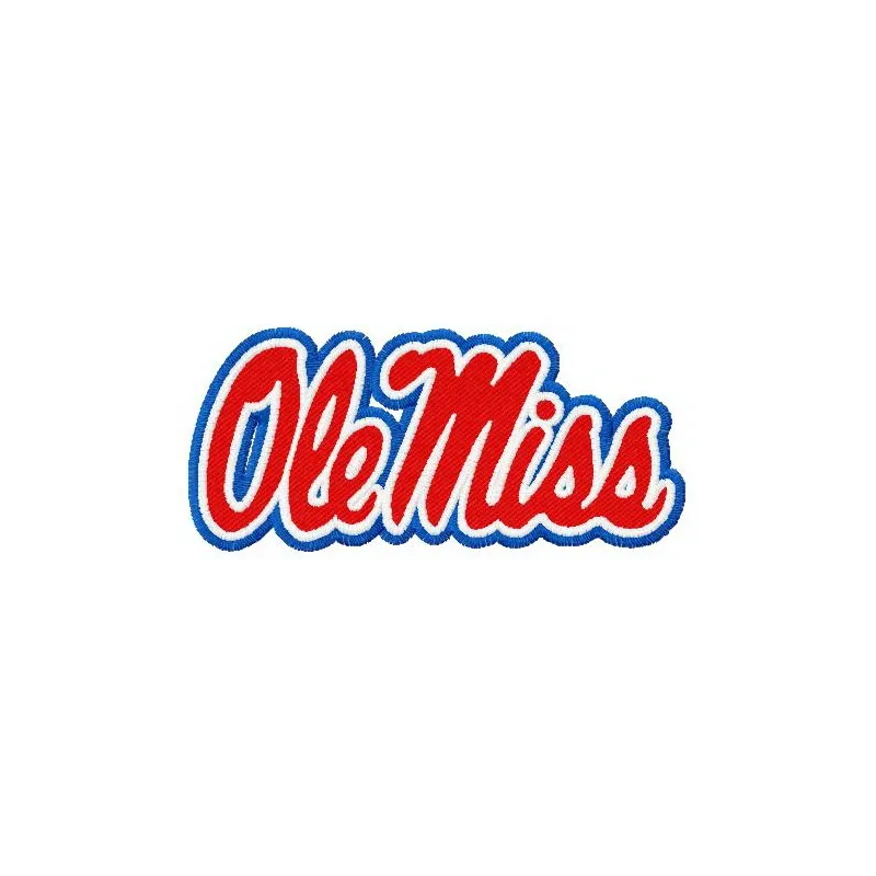 Ole Miss Rebels alternative logo embroidery design preview showcasing intricate stitching for apparel and accessories.
