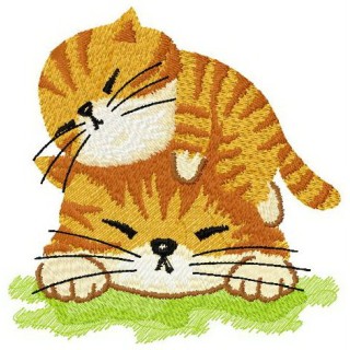 Two cats embroidery design - Embroidery Design