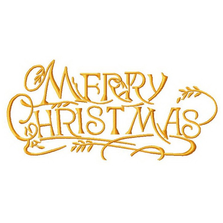 Merry Christmas sign embroidery design - Embroidery Design