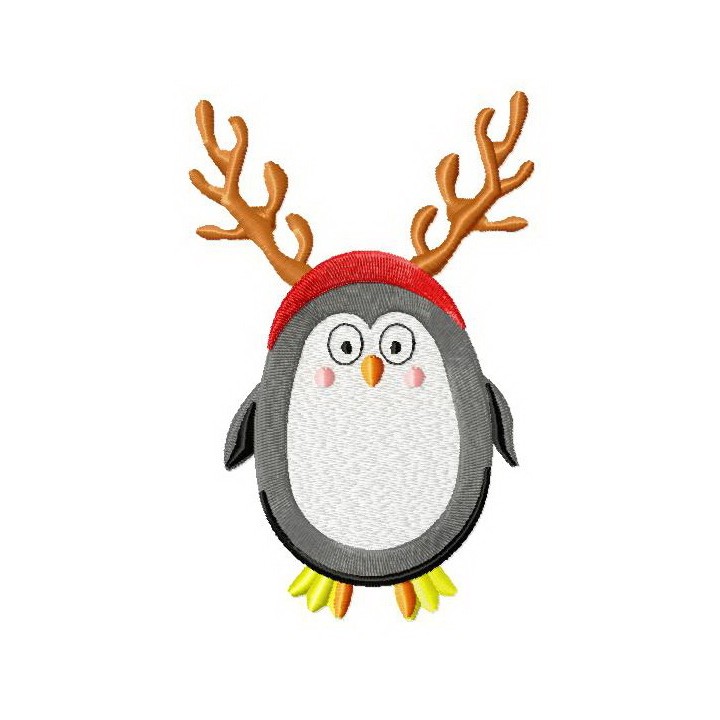 Christmas penguin embroidery design - Embroidery Design