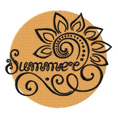 Bright and cheerful Summer 2 embroidery design featuring vibrant motifs, perfect for t-shirts and tote bags.