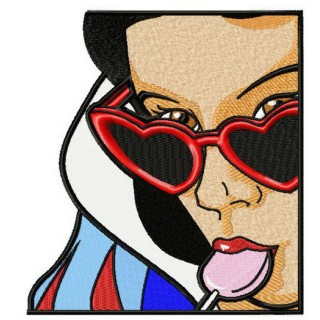 Snow White with lollipop 2 embroidery design - Embroidery Design