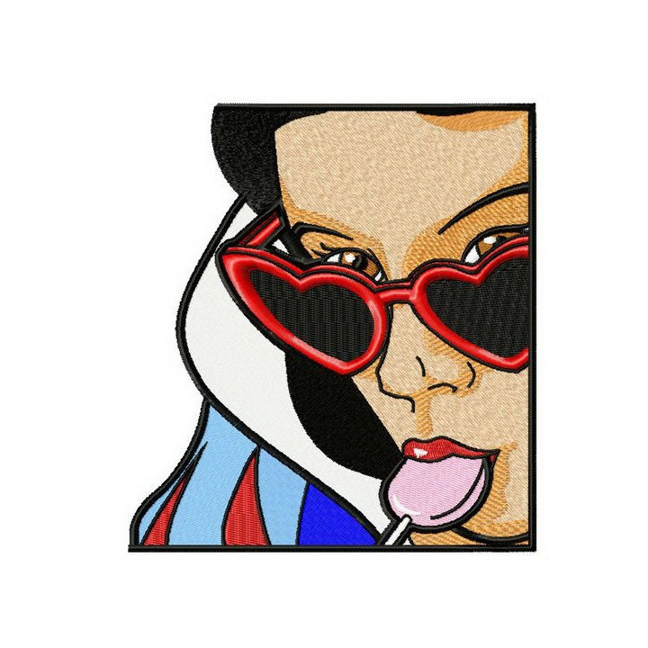 Snow White with lollipop 2 embroidery design - Embroidery Design