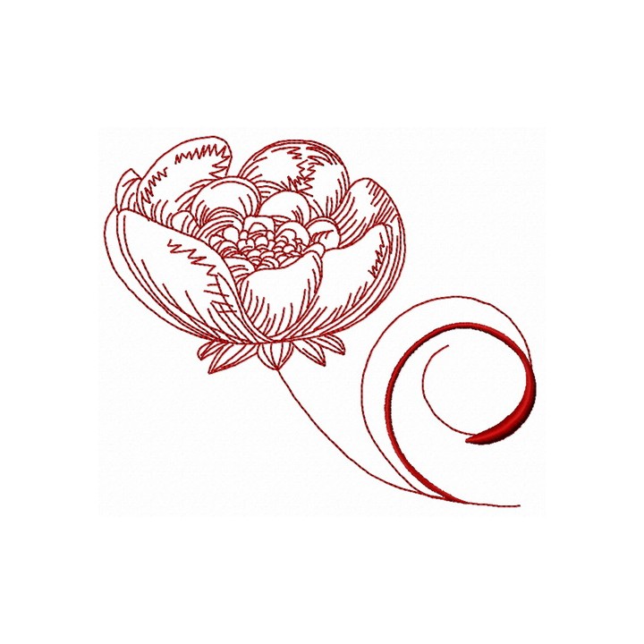 Peony 3 embroidery design - Embroidery Design