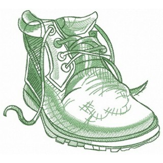 Warm green shoe embroidery design - Embroidery Design