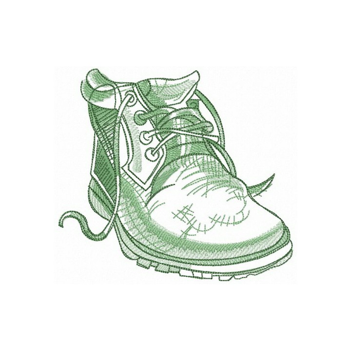 Warm green shoe embroidery design - Embroidery Design
