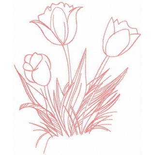 Spring tulips embroidery design - Embroidery Design