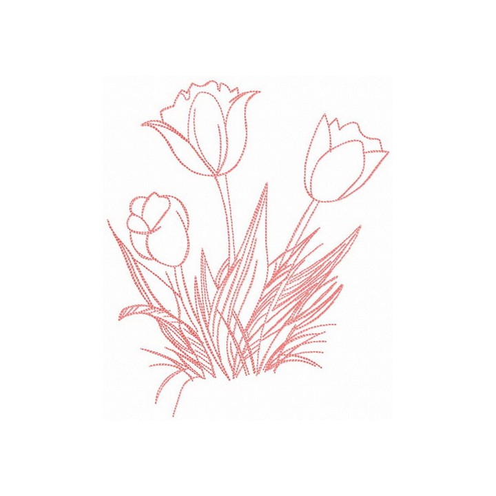 Spring tulips embroidery design - Embroidery Design