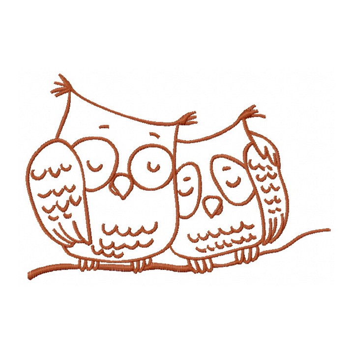 Sleepy owls 3 embroidery design - Embroidery Design