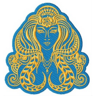 Ancient woman embroidery design - Embroidery Design