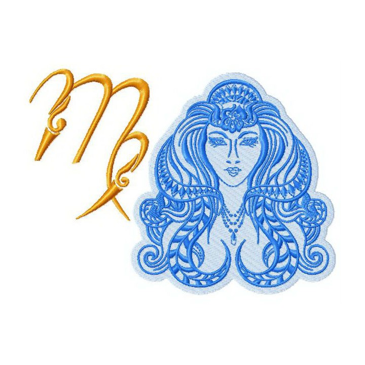 Zodiac sign Virgo 4 embroidery design - Embroidery Design