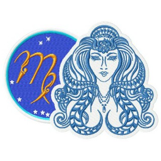 Zodiac sign Virgo 3 embroidery design - Embroidery Design