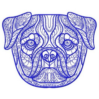 Mosaic pug-dog 2 embroidery design - Embroidery Design