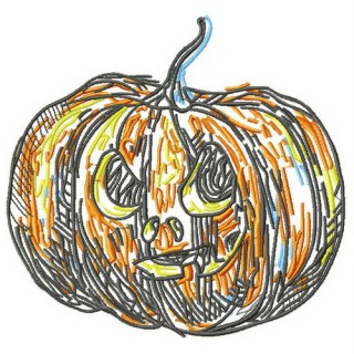 Scary pumpkin 3 embroidery design - Embroidery Design