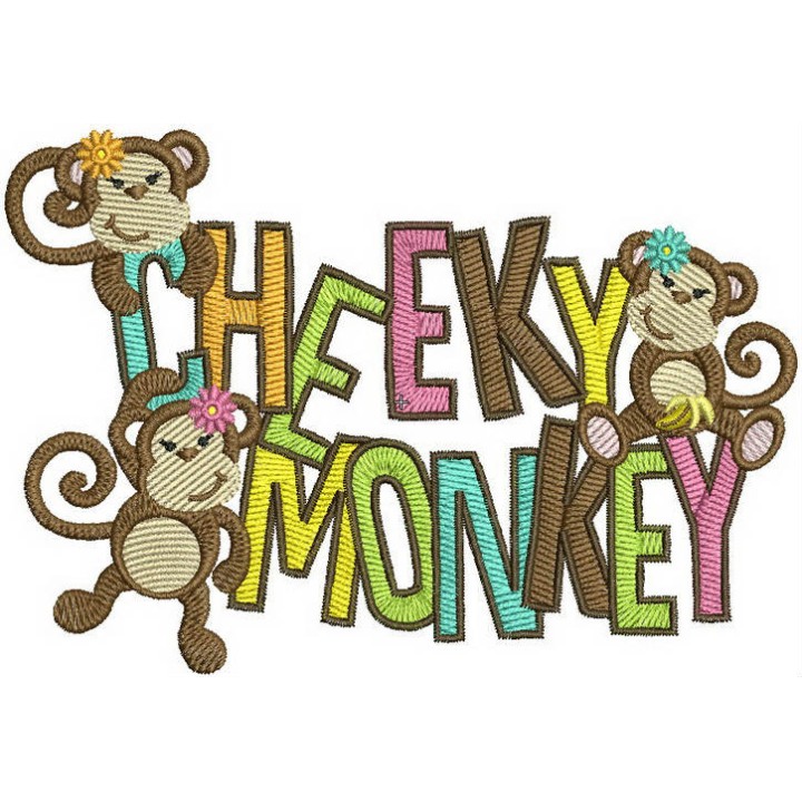 Cheeky monkey embroidery design - Embroidery Design
